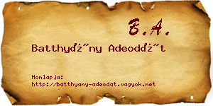 Batthyány Adeodát névjegykártya